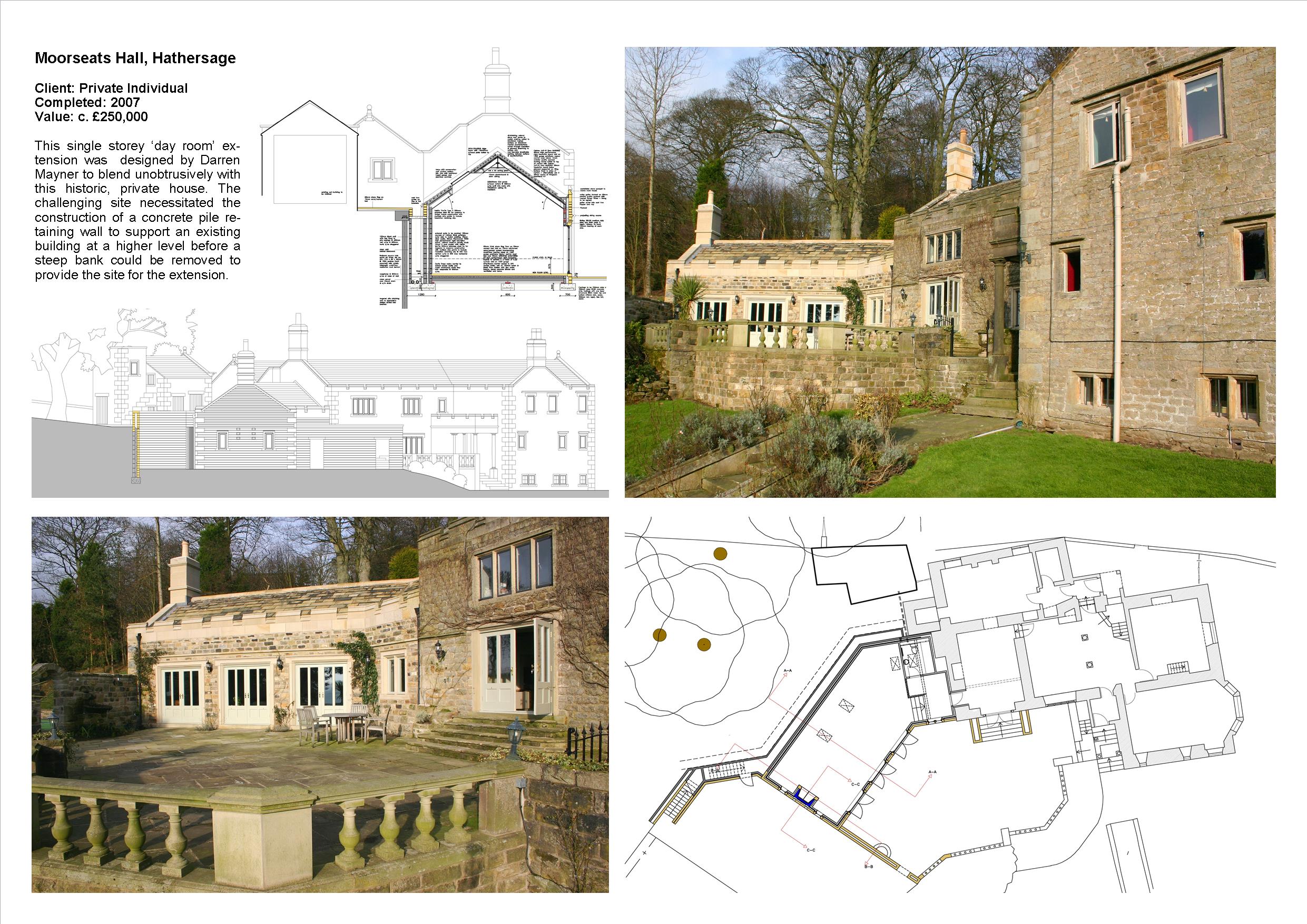 Extension to Moorseats Hall Hathersage designed by Darren Mayner